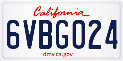 CA license plate 6VBG024