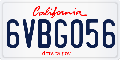 CA license plate 6VBG056