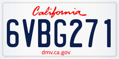 CA license plate 6VBG271