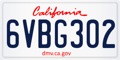 CA license plate 6VBG302