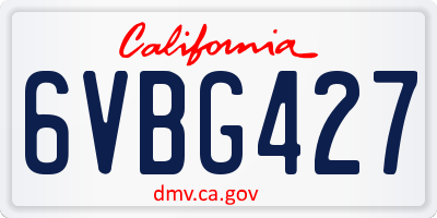 CA license plate 6VBG427