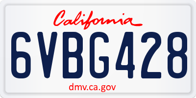 CA license plate 6VBG428