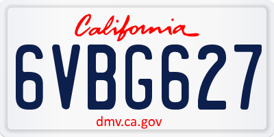 CA license plate 6VBG627