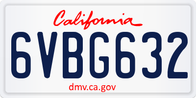 CA license plate 6VBG632