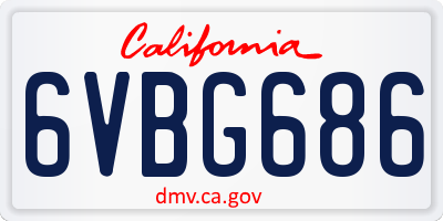 CA license plate 6VBG686