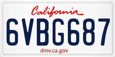 CA license plate 6VBG687