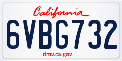 CA license plate 6VBG732