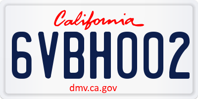 CA license plate 6VBH002