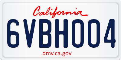 CA license plate 6VBH004