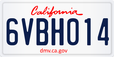 CA license plate 6VBH014