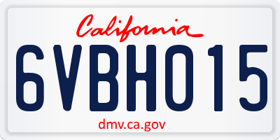 CA license plate 6VBH015