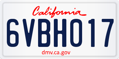 CA license plate 6VBH017