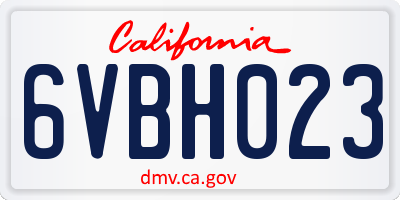 CA license plate 6VBH023
