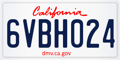 CA license plate 6VBH024