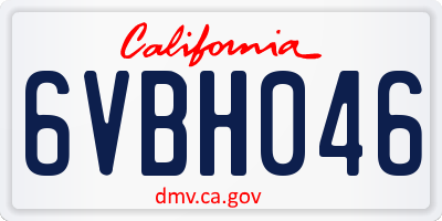 CA license plate 6VBH046