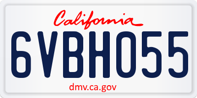 CA license plate 6VBH055
