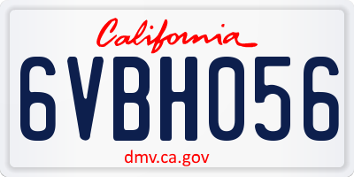 CA license plate 6VBH056
