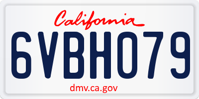 CA license plate 6VBH079