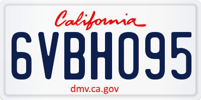 CA license plate 6VBH095