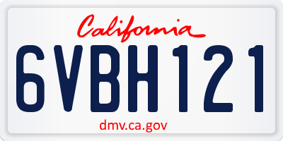 CA license plate 6VBH121