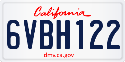 CA license plate 6VBH122