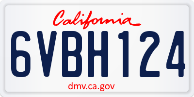 CA license plate 6VBH124