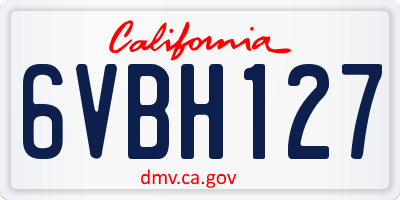 CA license plate 6VBH127