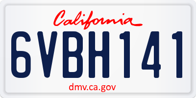 CA license plate 6VBH141