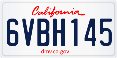 CA license plate 6VBH145