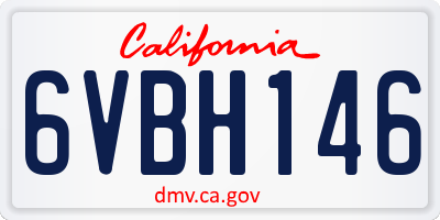 CA license plate 6VBH146