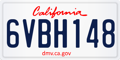 CA license plate 6VBH148