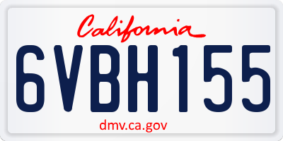 CA license plate 6VBH155