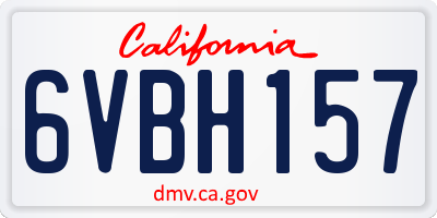 CA license plate 6VBH157
