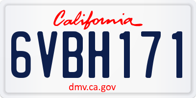 CA license plate 6VBH171