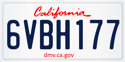 CA license plate 6VBH177