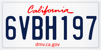 CA license plate 6VBH197