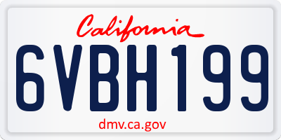 CA license plate 6VBH199