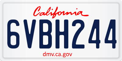 CA license plate 6VBH244