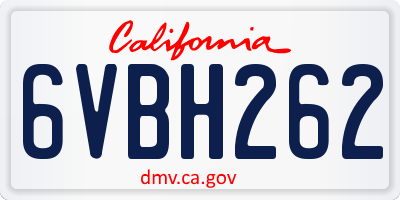 CA license plate 6VBH262