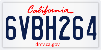 CA license plate 6VBH264