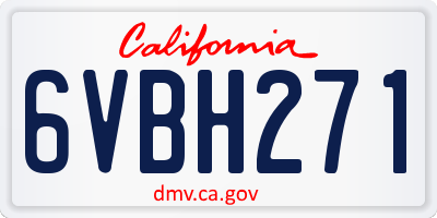 CA license plate 6VBH271