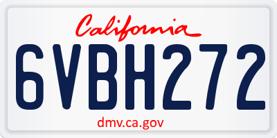 CA license plate 6VBH272