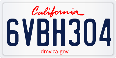 CA license plate 6VBH304