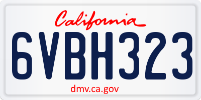 CA license plate 6VBH323