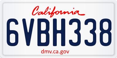 CA license plate 6VBH338