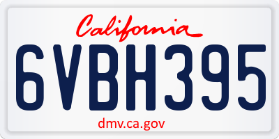 CA license plate 6VBH395