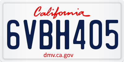 CA license plate 6VBH405