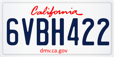CA license plate 6VBH422