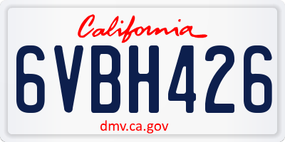 CA license plate 6VBH426