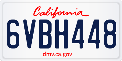 CA license plate 6VBH448